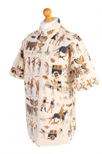 Vintage Hawaiian Shirt By Hagi Eqypt Printed XL Mustard SH3460-98038