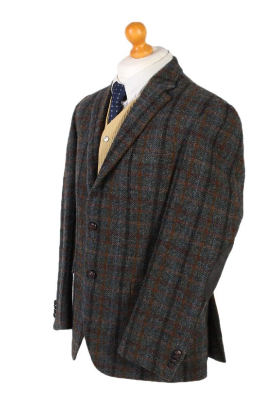 Harris Tweed Blazer Jacket Dress Master Windowpane Patched M