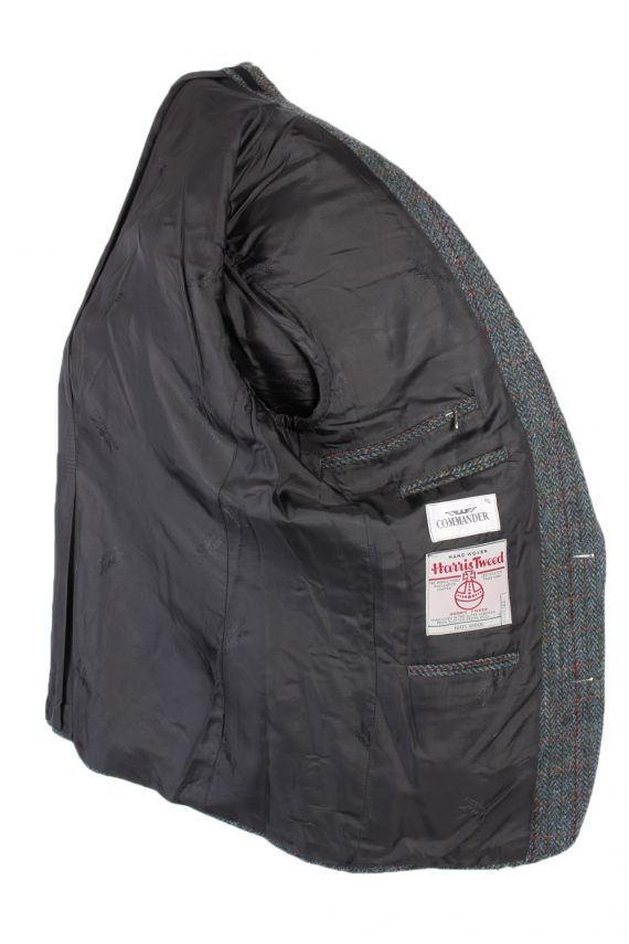 Vintage Harris Tweed Commander Window Pane Patched Blazer Jacket Chest 45 Multi HT2467-100314