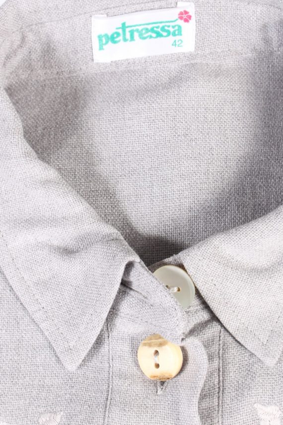 Flannel Checkshirt 90s Retro Women Grey XL