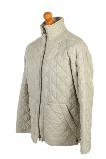 Vintage Barbour Quilted Jacket Coat 90s M White -C1251-100923
