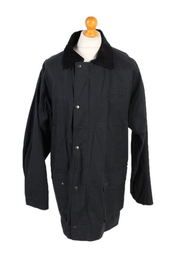 Waxed Jacket Vintage 90s Jacket Royal Paddock XL Black