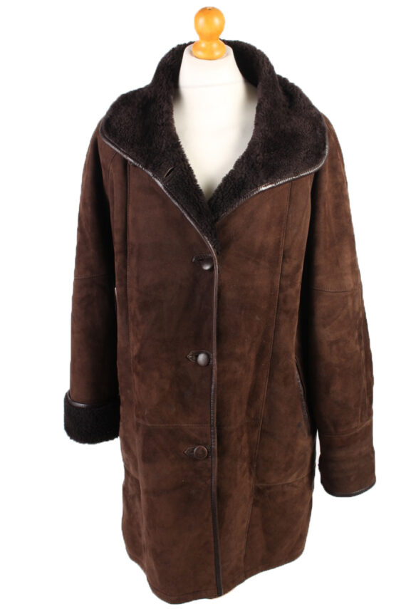 Shearling War Jacket Vintage Sheepskin Leather XL Brown