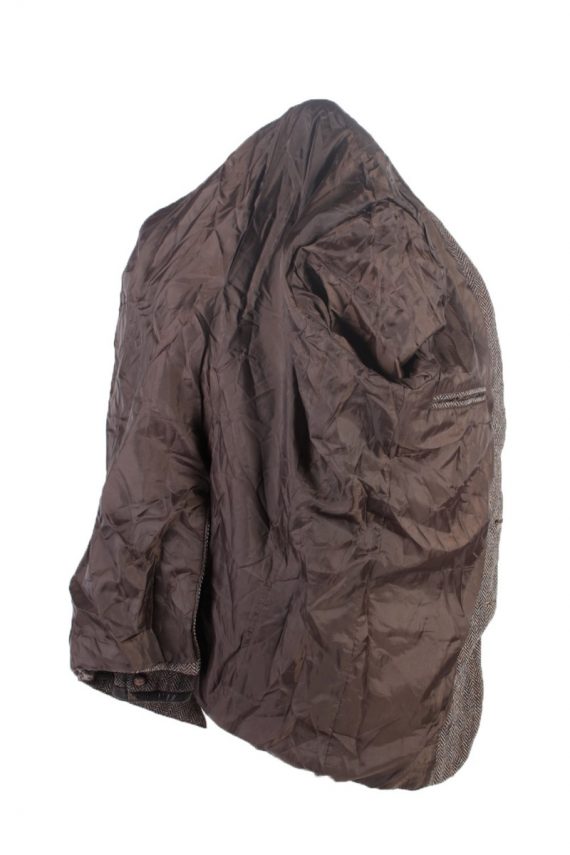 Vintage Harris Tweed Roger David Herringbone Blazer Jacket Size 44 Brown HT2542-102246