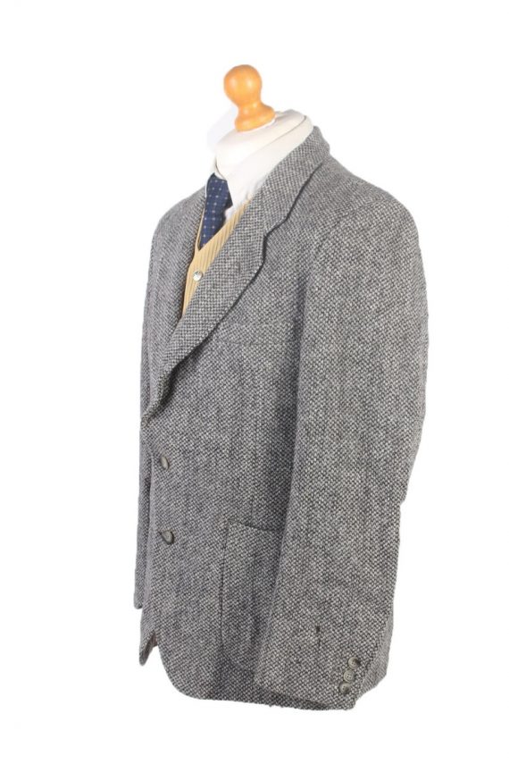 Harris Tweed Blazer Jacket Pierre Cardin Plain Grey M
