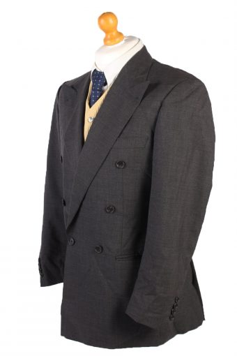 Vintage Burberry Wool Plain Blazer Jacket Chest 46 Grey HT2564-103256