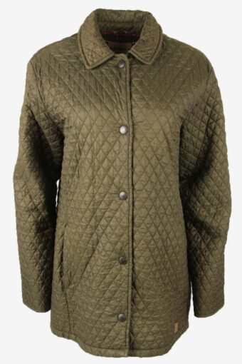 Vintage Women’s Barbour Bardon Quilted Jacket Retro 90s Green Size UK 16