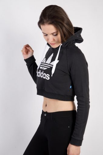 Adidas Crop Top Hoodie Black S