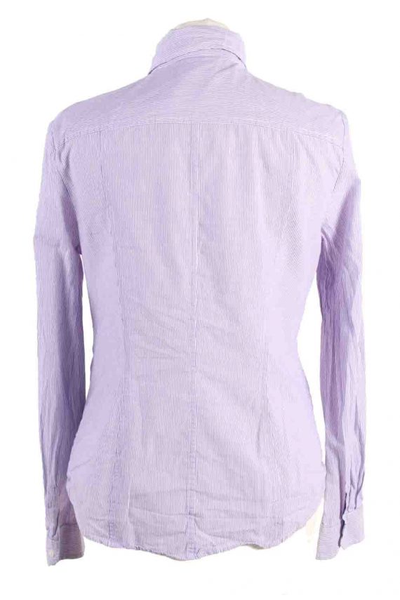 Calvin Klein Women Shirt Stripe Long Sleeve 90s Purple S