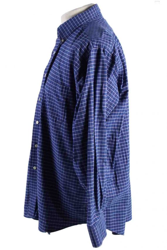 Vintage Mens Chaps Wrinkle Free Regular Fit Long Sleeve Shirts XL Blue SH3907-115168