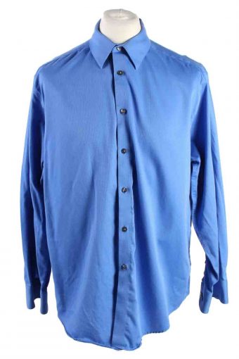 Mens Calvin Klein Slim Fit Non Iron Long Sleeve Shirts Blue XL