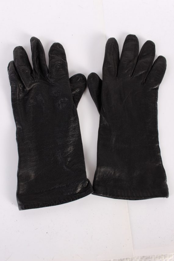 Vintage Leather Gloves Lining Black