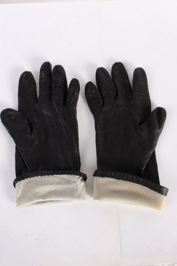 Vintage Leather Gloves Lining Black