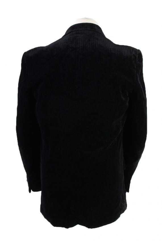 Vintage Herrenmode Jessen Soft Velvet Blazer Jacket 48 Black -C1735-121147
