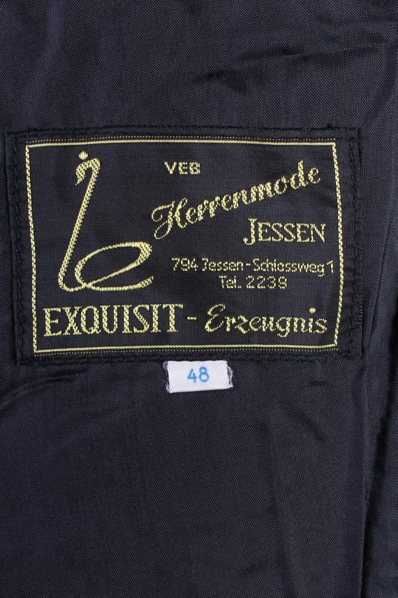 Vintage Herrenmode Jessen Soft Velvet Blazer Jacket 48 Black