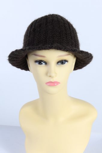 Vintage Knit Winter Hat With Small Brim Warmest