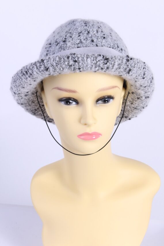 Vintage Knit Winter Hat With Stylish Belt 1990s Smart Multi - HAT612-0
