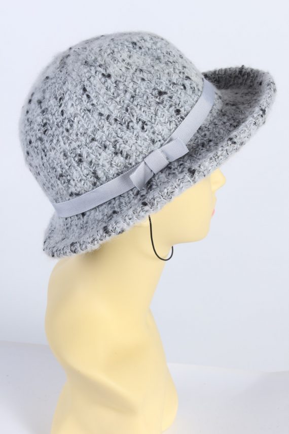 Vintage Knit Winter Hat With Stylish Belt 1990s Smart Multi - HAT612-119321