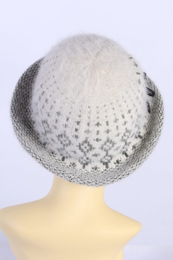 Vintage Knit Winter Hat Lined With Small Brim Fashion