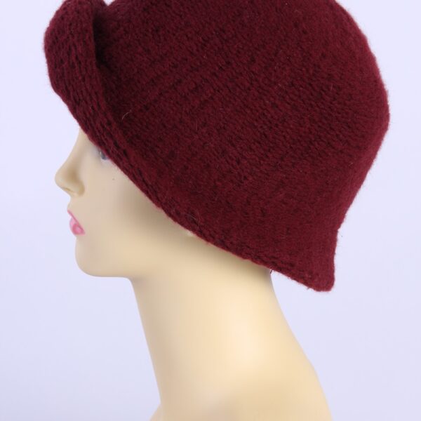 Vintage Knit Winter Hat With Small Brim Elegant