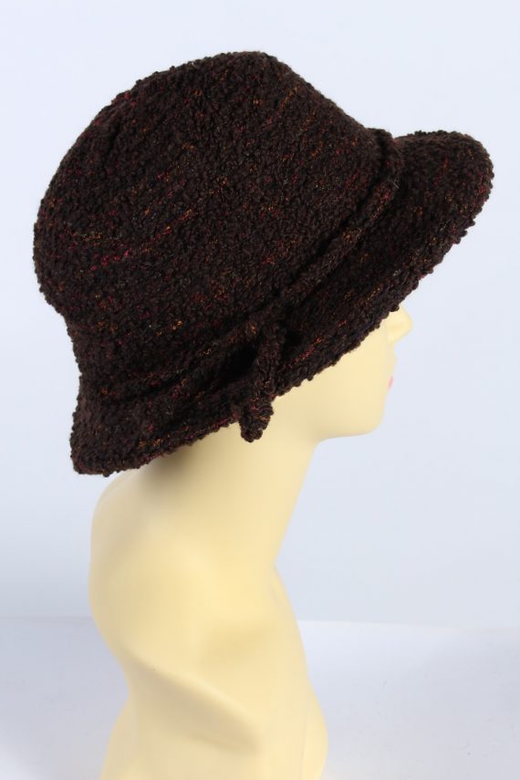 Vintage Knit Winter Hat Brimmed Wool Blended