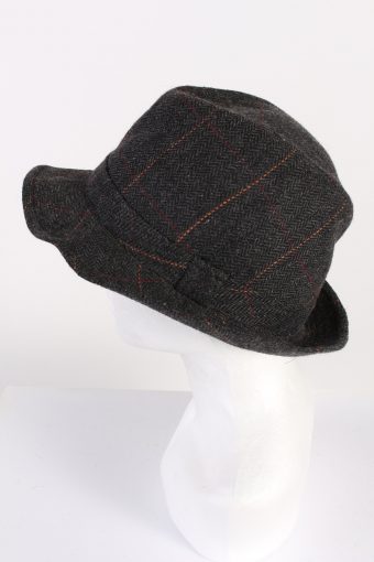 Vintage Wool Blended 1980s Fashion Trilby Hat Black HAT657-120015