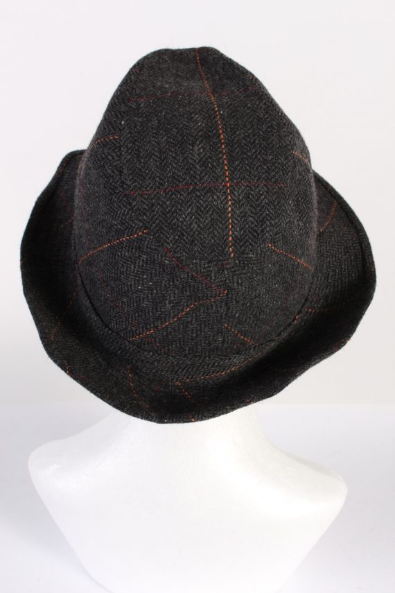Vintage Wool Blended 1980s Fashion Trilby Hat Black HAT657-120016