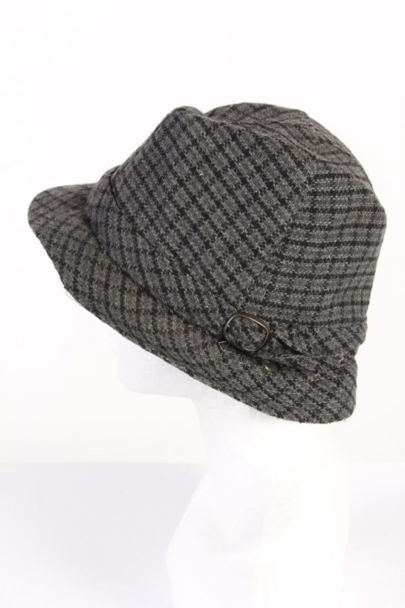 Vintage 1980s Fashion Felt Trilby Hat Grey HAT764-120613