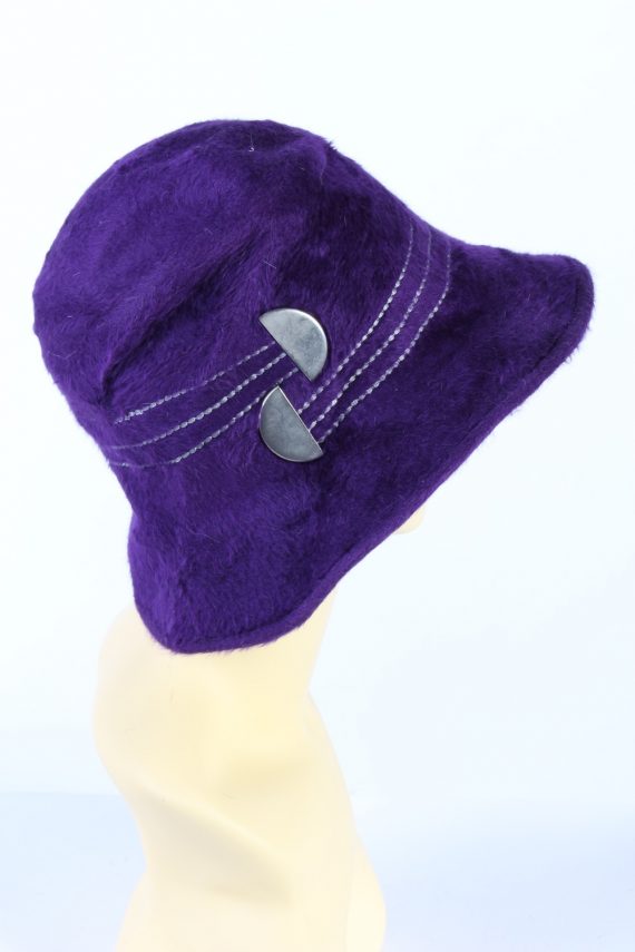 Vintage 1990s Fashion Trilby Winter Hat Purple HAT844-121272