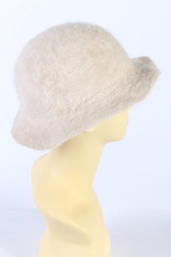 Vintage 1990s Fashion Trilby Winter Hat White HAT852-121240
