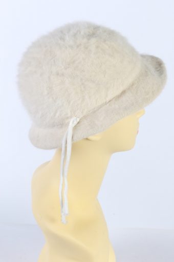 Vintage 1990s Fashion Trilby Winter Hat White HAT855-121228