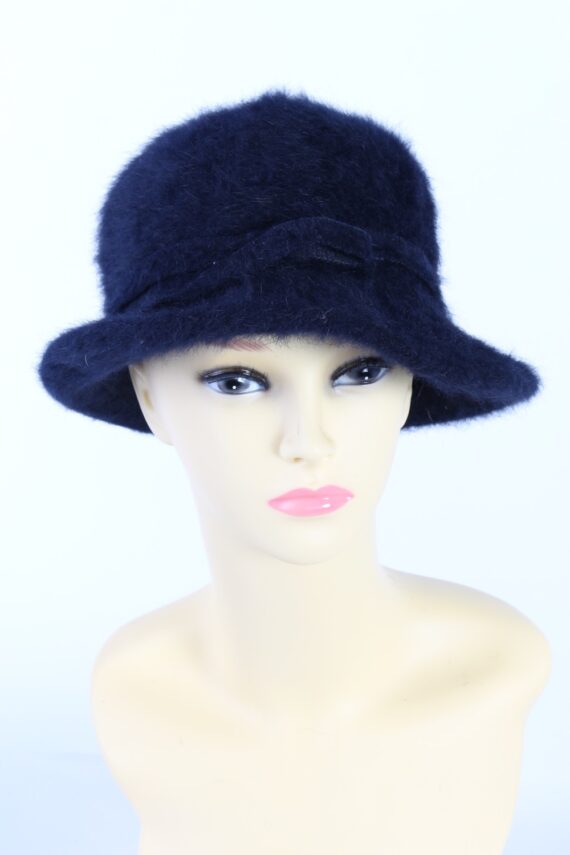 Vintage ISI 1990s Fashion Brimmed Winter Hat Dark Blue HAT859-0