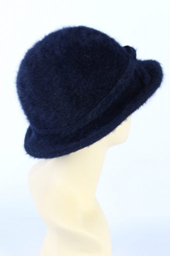 Vintage ISI 1990s Fashion Brimmed Winter Hat Dark Blue HAT859-121212
