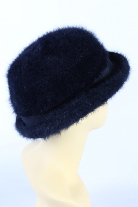 Vintage 1990s Fashion Brimmed Winter Hat Dark Blue HAT863-121196