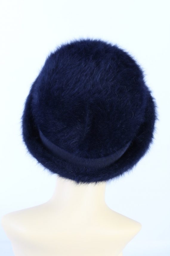 Vintage 1990s Fashion Brimmed Winter Hat Dark Blue HAT863-121197