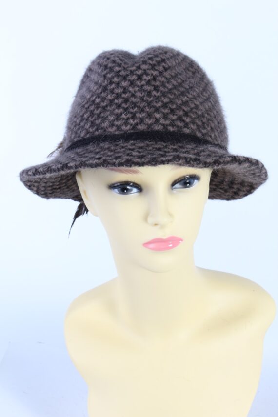 Vintage 1990s Fashion Brimmed Winter Hat Brown HAT869-0