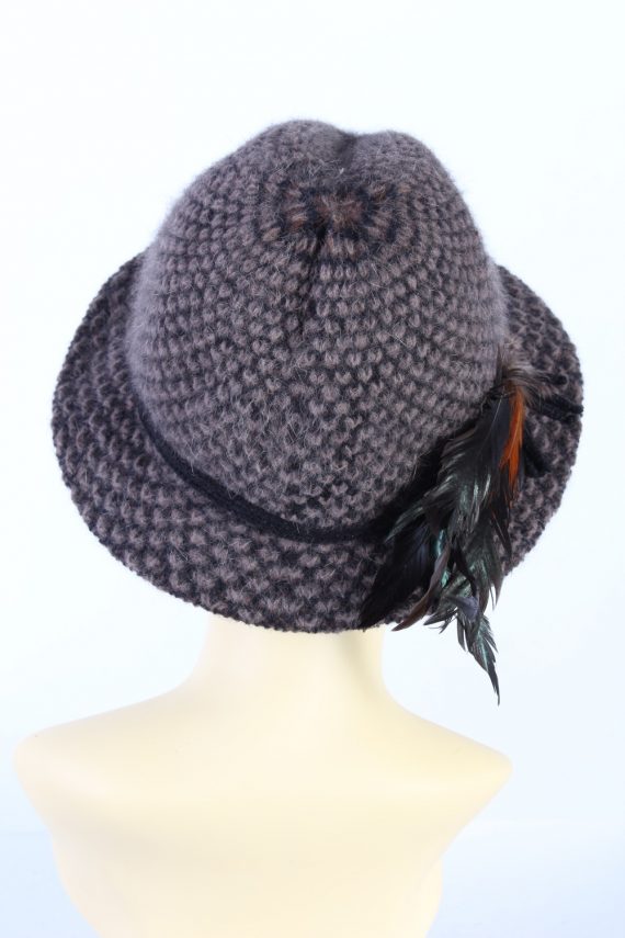 Vintage 1990s Fashion Brimmed Winter Hat Brown HAT869-121176