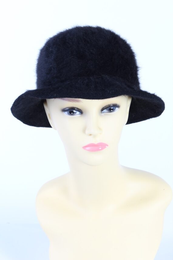 Vintage 1990s Fashion Brimmed Winter Hat Black HAT873-0