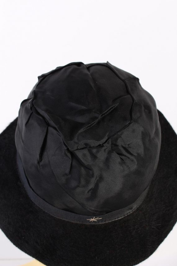 Vintage 1990s Fashion Brimmed Winter Hat Black HAT873-121389