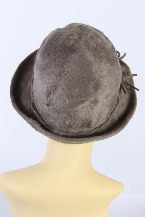 Vintage 1980s Fashion Trilby Winter Hat Khaki HAT888-121332