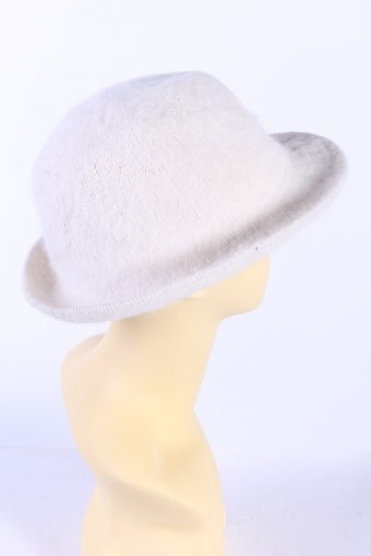 Vintage Newyorker 1980s Fashion Trilby Winter Hat White HAT897-121299
