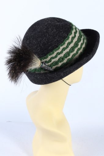 Vintage Margit Ullrich 1990s Fashion Brimmed Hat Grey HAT910-121470