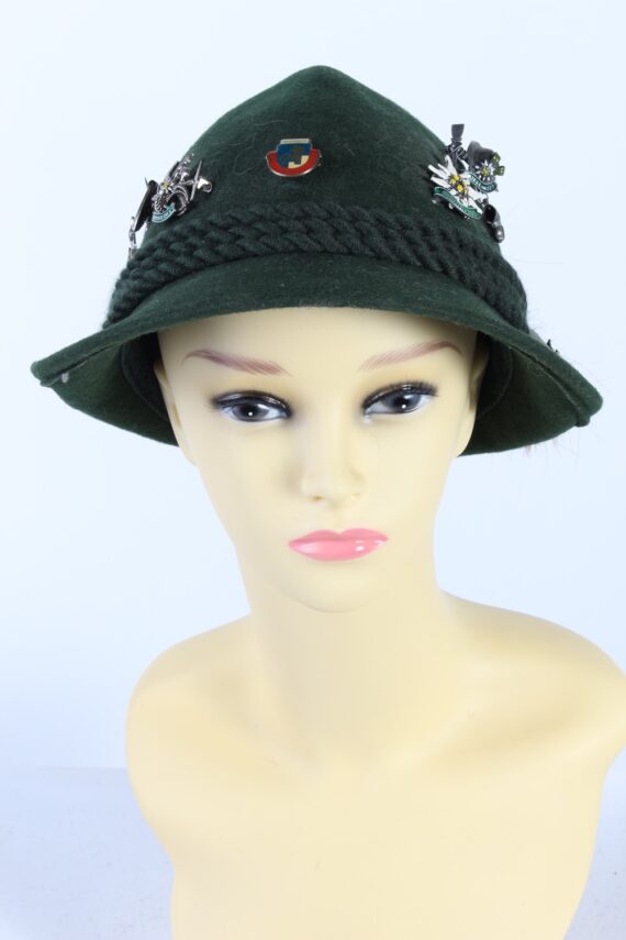 Vintage 1980s Fashion Brimmed Hat Green HAT917-0