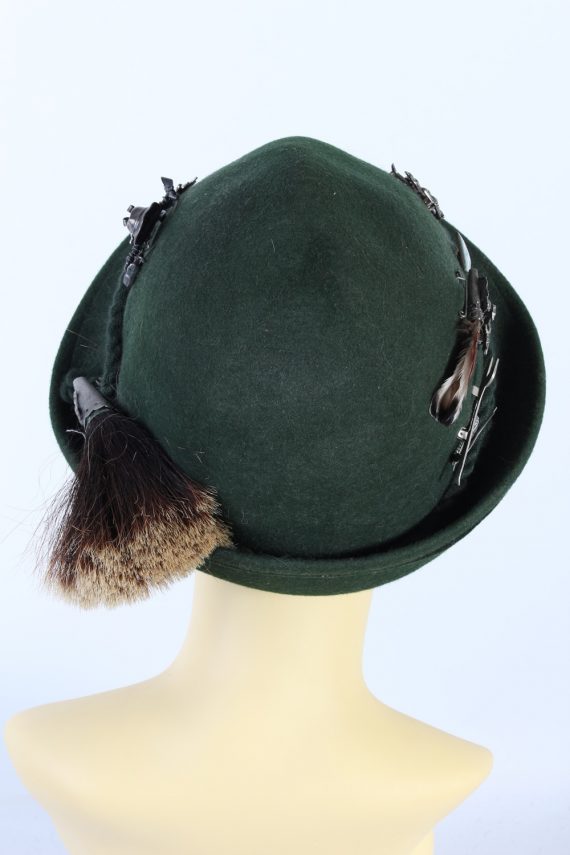 Vintage 1980s Fashion Brimmed Hat Green HAT917-121446