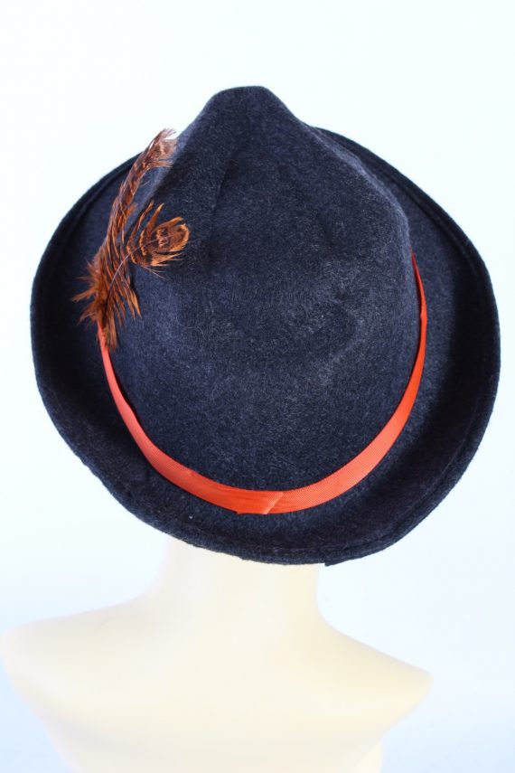 Vintage Jaegermeister 1980s Fashion Brimmed Hat Dark Grey HAT922-121427