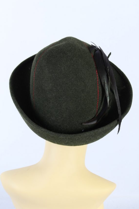 Vintage 1980s Fashion Brimmed Hat Green HAT926-121413