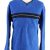 Fleece Sweatshirt V Neck 90s Blue L
