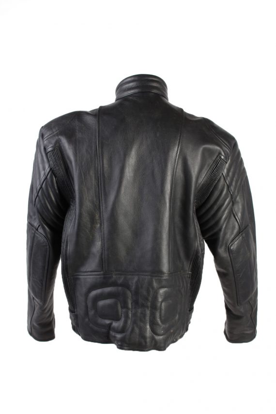 Vintage Stx Apollo Genuine Leather Motorcycle Jacket 52 Black -C1768-122001