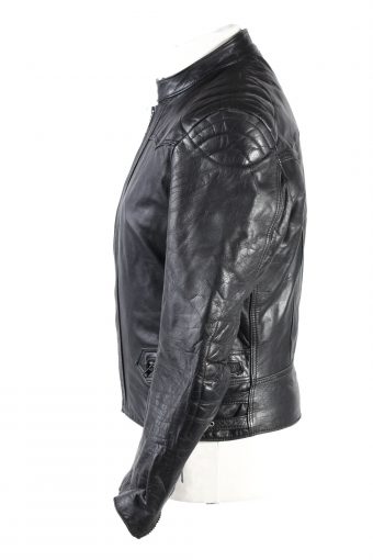 Vintage Genuine Leather Motorcycle Jacket Black -C1775-121973