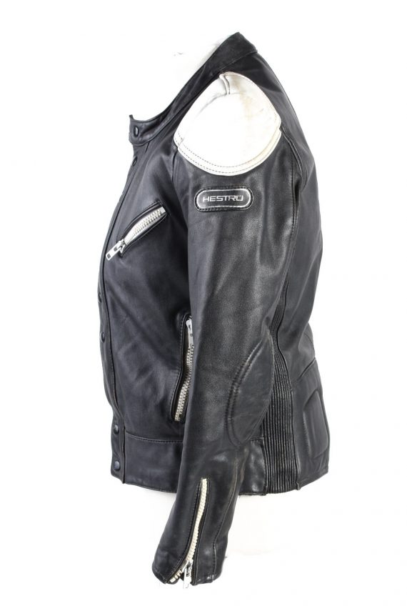 Vintage Hestru Genuine Leather Motorcycle Jacket 46 Multi -C1778-121962